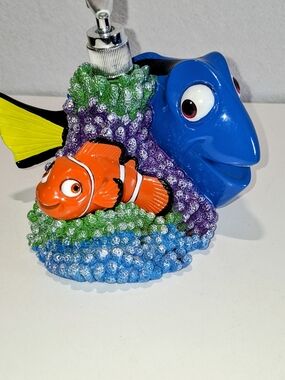 Rare Disney Blue Dory and Orange Nemo  Soap Dispenser